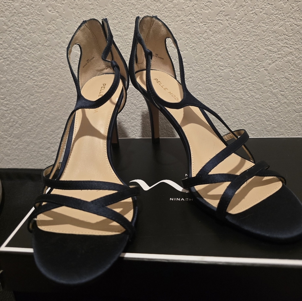 Women's Black Strappy Heels